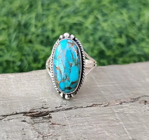Blue copper turquoise - copper, 925